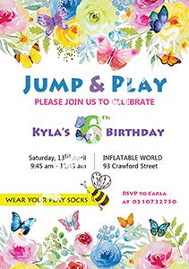 Butterflies and garden party invitation
