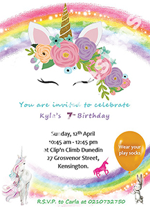 Unicorn party invitation
