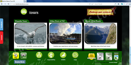 NZ Web Designer Back to Nature Tours